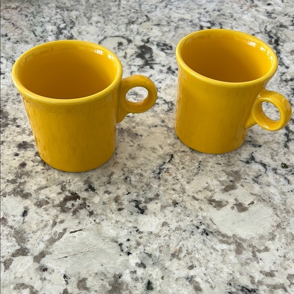 Fiesta Coffee Mugs Yellow Set of 2 Classic Ring Handle 10.25 oz - Picture 1 of 3
